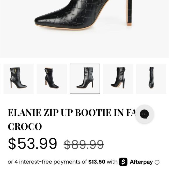 NEW Journee Collection Elanie Black Bootie Gold Tone Buckle Size 8.5 - Picture 10 of 10